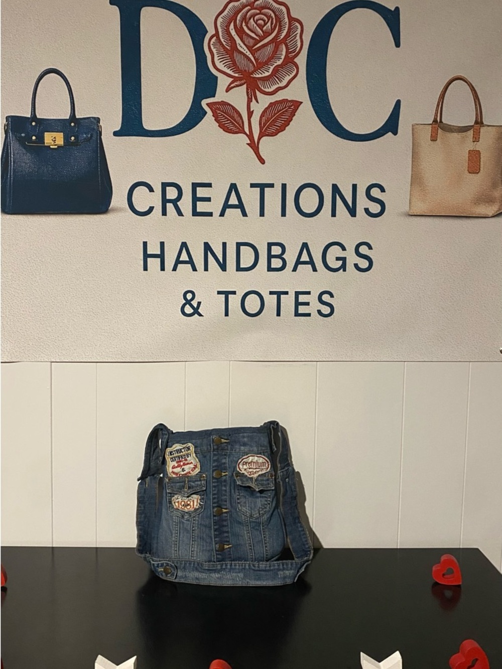 Denim Patch Tote Bag - Blue